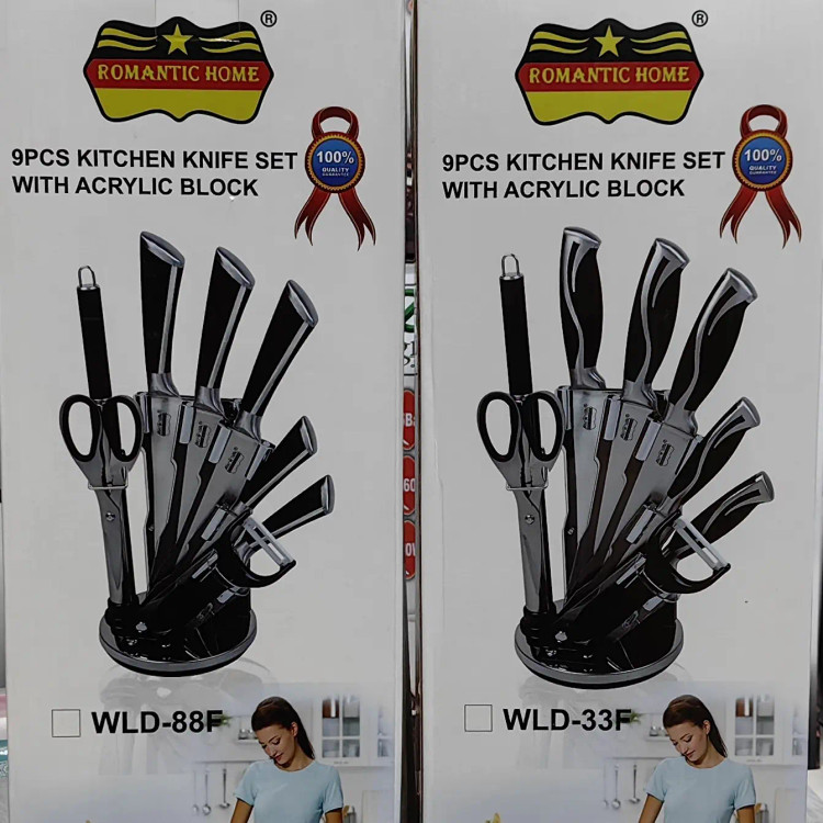 سرویس چاقو 9 پارچه (مارک رومانتیک هوم) مدل WLD-33F ، مدل WLD-88F